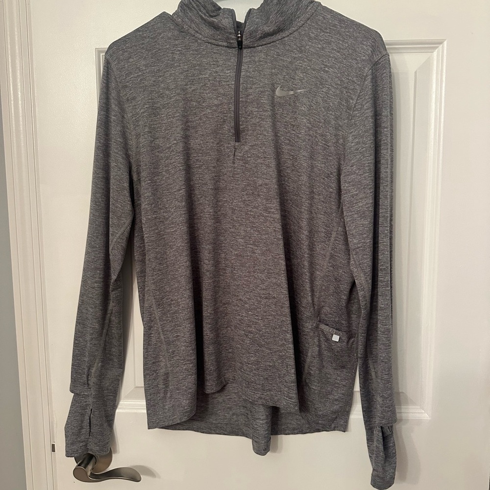 Nike Heather Gray Quarter-Zip Top